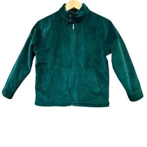 Free‎ Assembly Green Corduroy Harrington Jacket Size L 10/12 Mock Neck Zip Up
